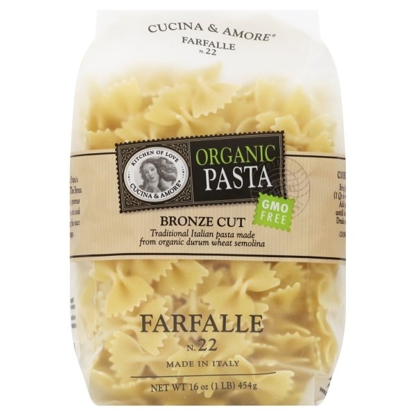 slide 1 of 5, Cucina & Amore Organic Pasta - Farfalle, 16 oz