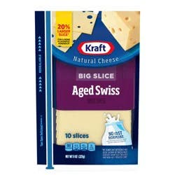 Kraft Big Slice Aged Swiss Cheese Slices, 10 ct Pack