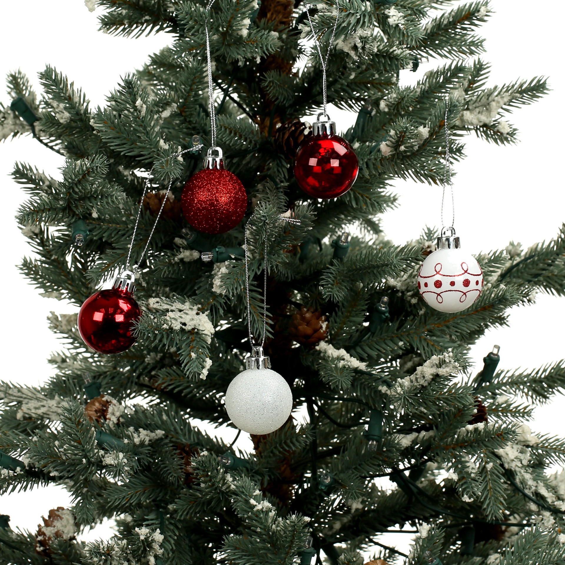 slide 2 of 3, 7 Pack 1.5" Red & White Shatterproof Ball Ornaments By Ashland, 7 ct