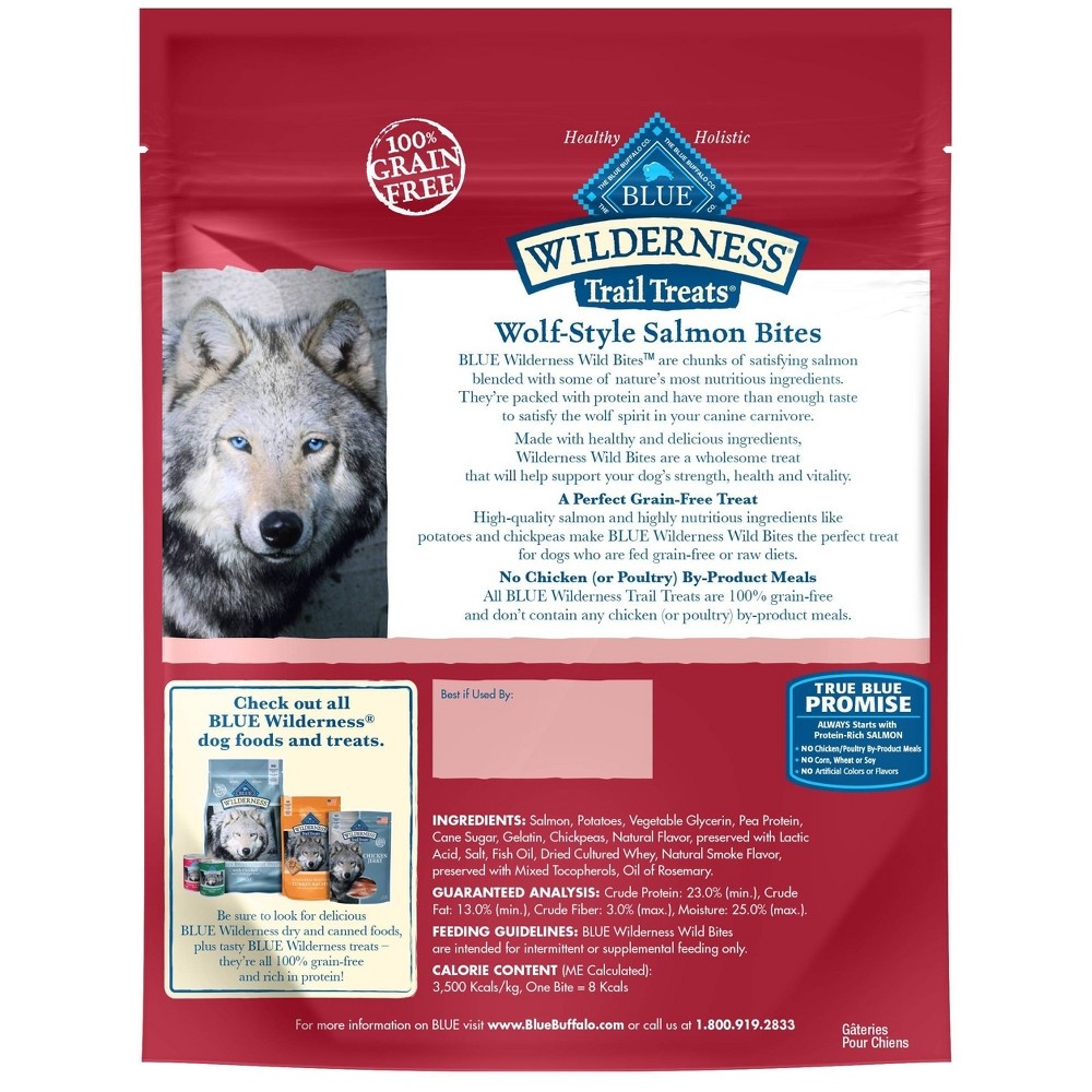 slide 2 of 2, Blue Wilderness Salmon Wild Bites Trail Dog Treats, 4 oz