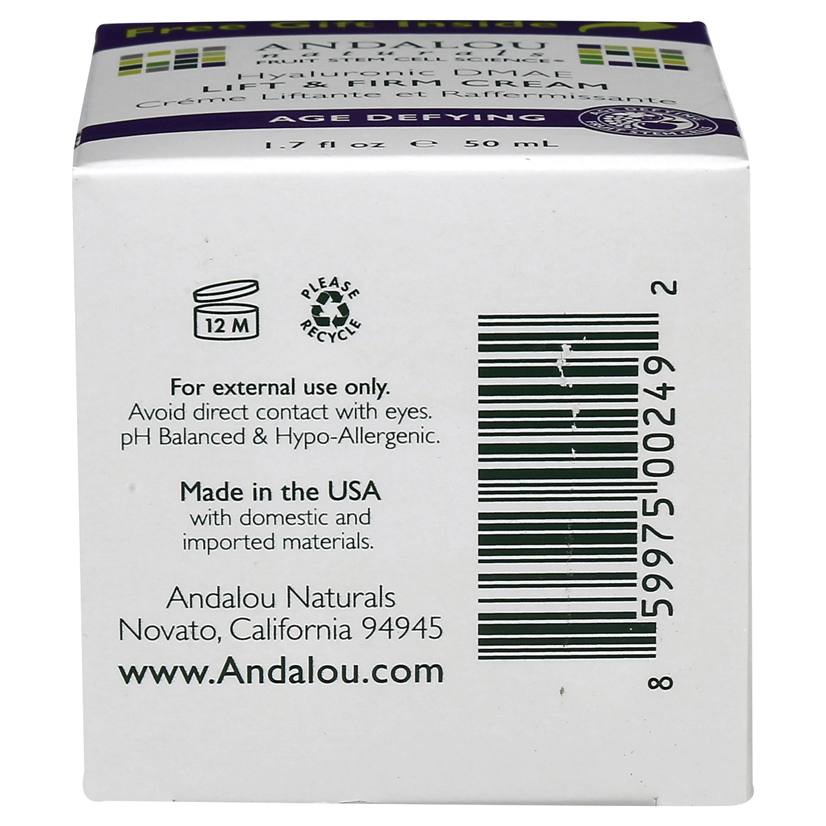 slide 7 of 8, Andalou Naturals Hyaluronic Dmae Lift & Firm Age Defying Cream, 1.7 fl oz