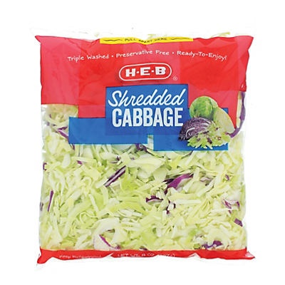 slide 1 of 1, H-E-B Shredded Cabbage, 8 oz