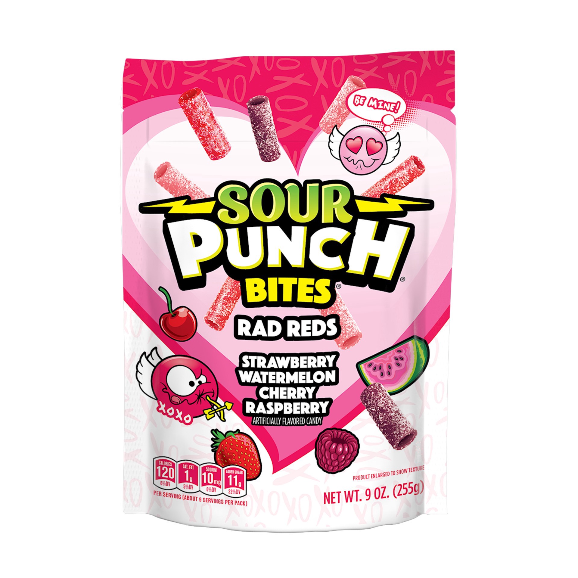 slide 1 of 1, Sour Punch Rad Reds Valentine's Day Candy Bites, 9oz Bag, 9 oz