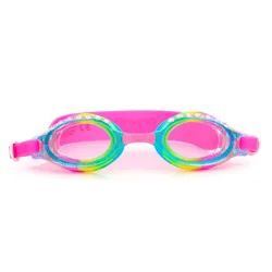 Aqua2ude Glitter Rhinestone Kids Swim Goggle - Pink, Yellow & Blue