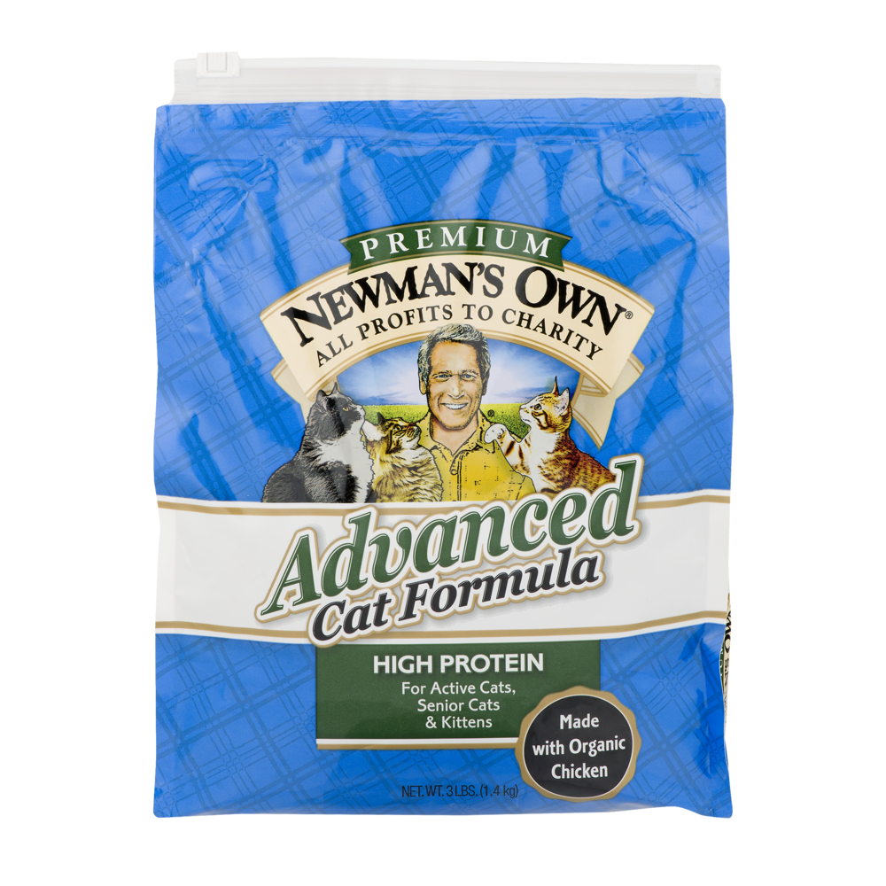 slide 1 of 1, Newman's Own Cat Food 3 lb, 3 lb