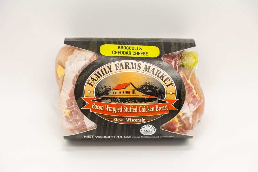 slide 1 of 1, Family Farms Market Broccoli & Cheddar Cheese Stuffed Chicken Breast, 14 oz
