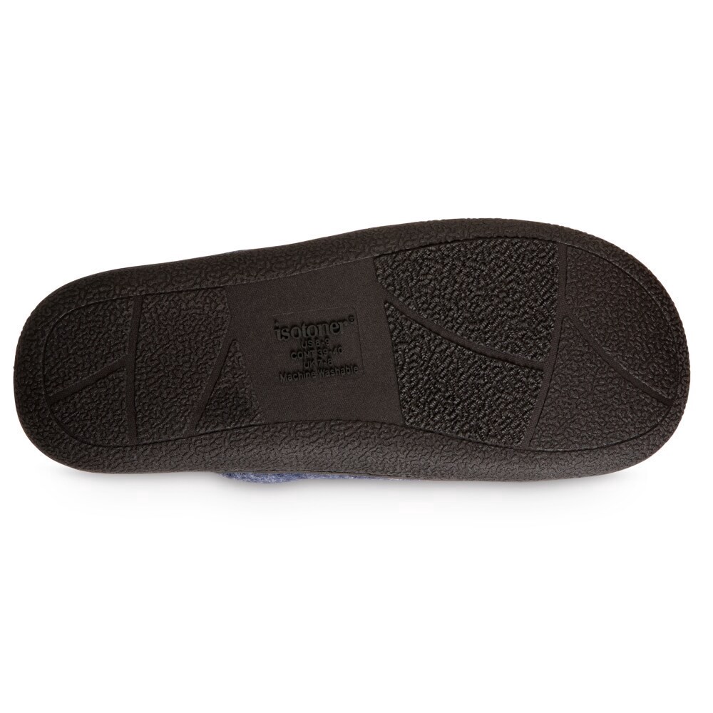 slide 4 of 4, Isotoner® Faux Woolen Men's Hoodback Shoes - Navy Blue, 1 ct