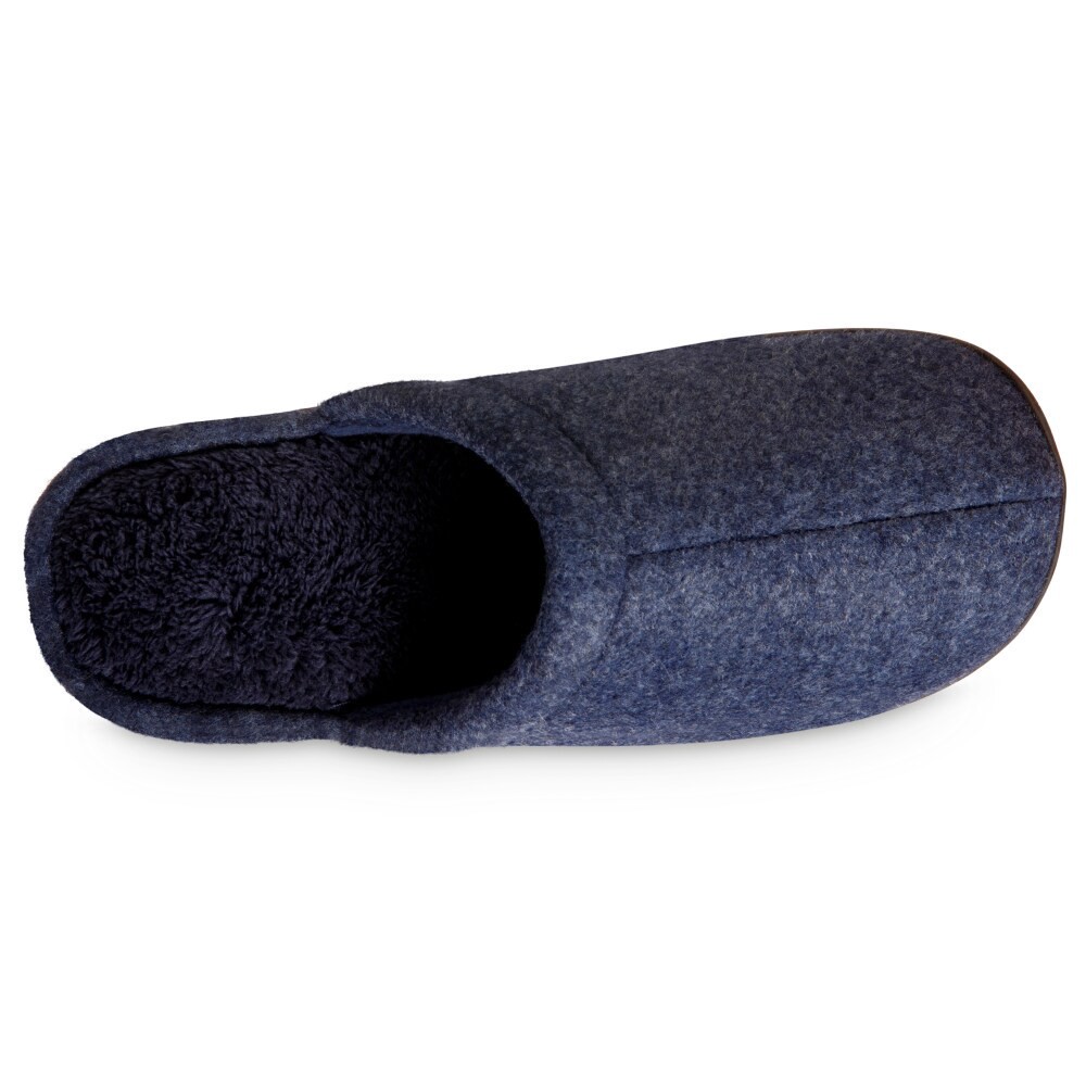 slide 3 of 4, Isotoner® Faux Woolen Men's Hoodback Shoes - Navy Blue, 1 ct