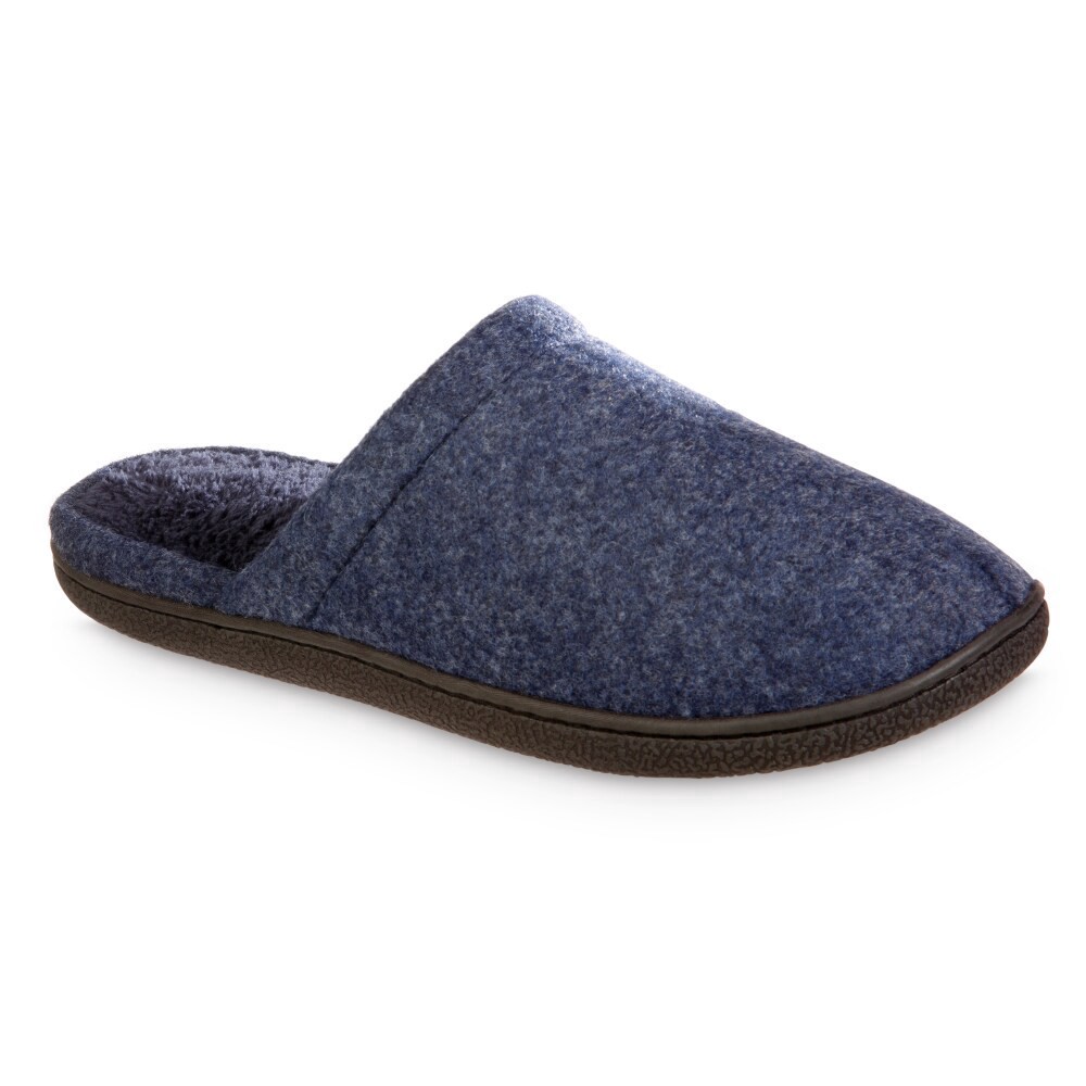 slide 1 of 4, Isotoner® Faux Woolen Men's Hoodback Shoes - Navy Blue, 1 ct