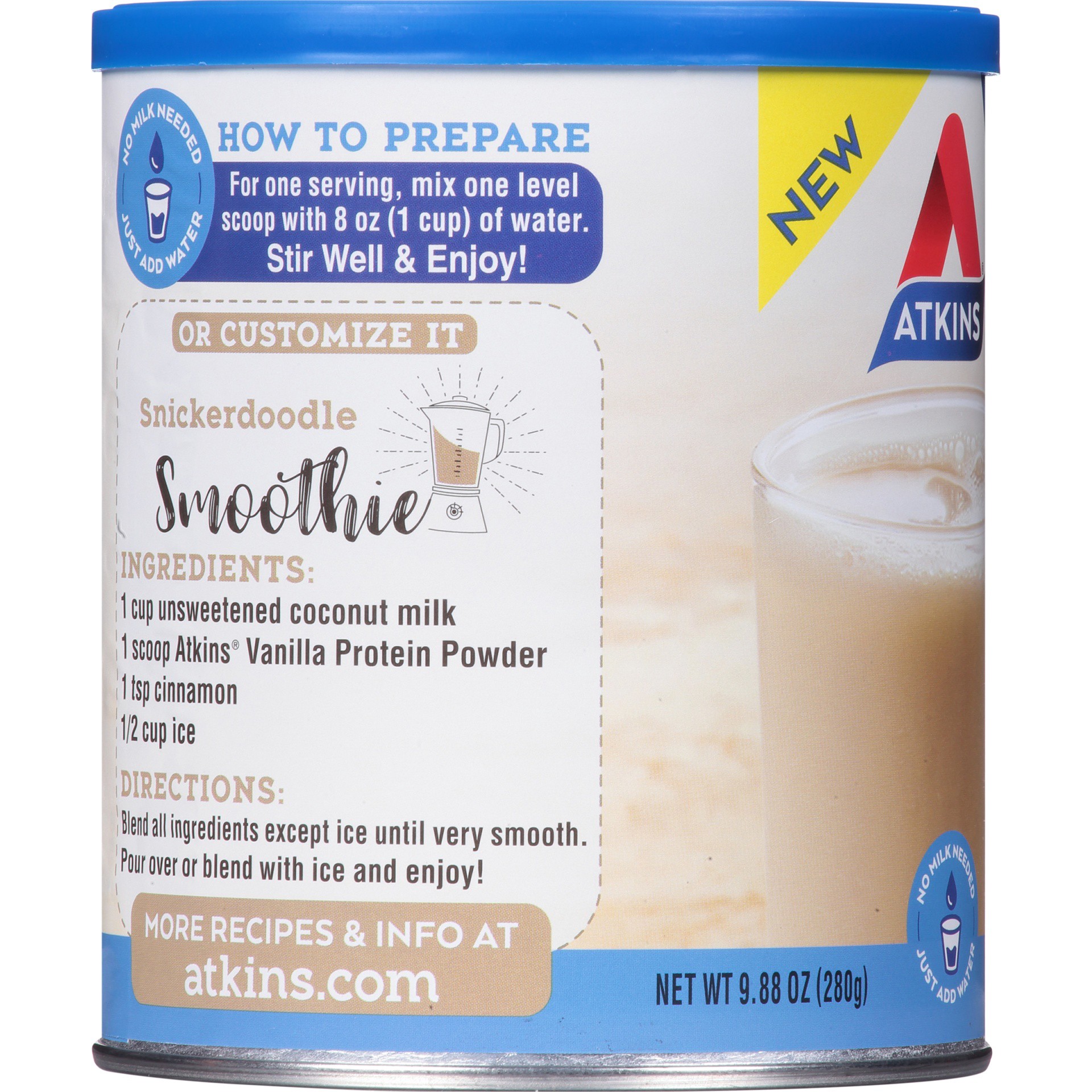 slide 3 of 8, Atkins Vanilla Protein Powder, 9.88 oz