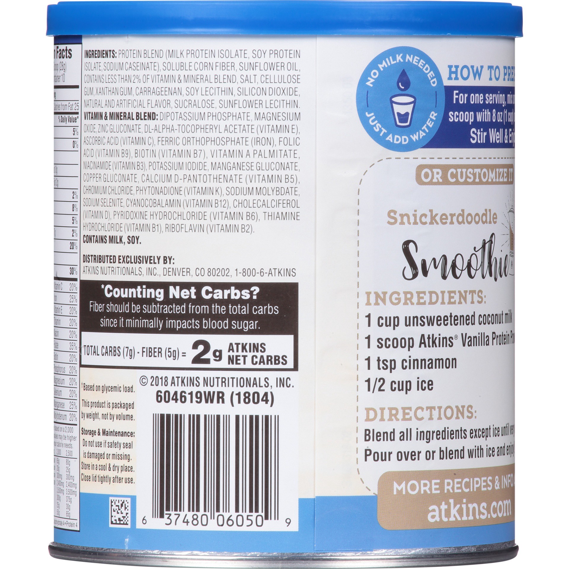 slide 8 of 8, Atkins Vanilla Protein Powder, 9.88 oz