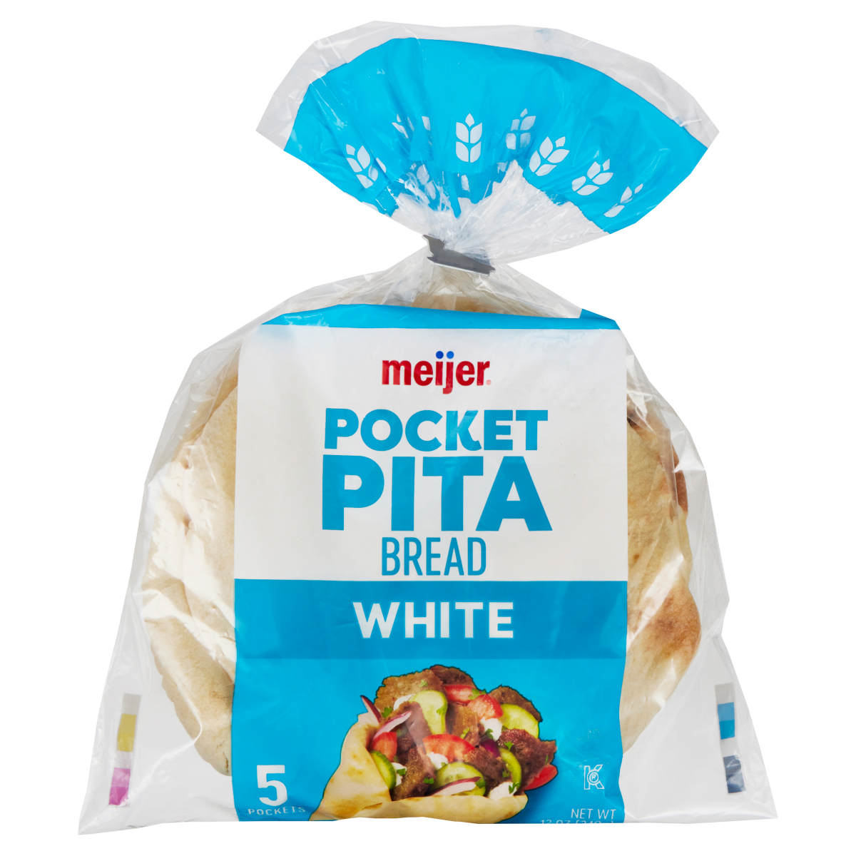 slide 1 of 9, Meijer White Pocket Pita Bread, 5 ct