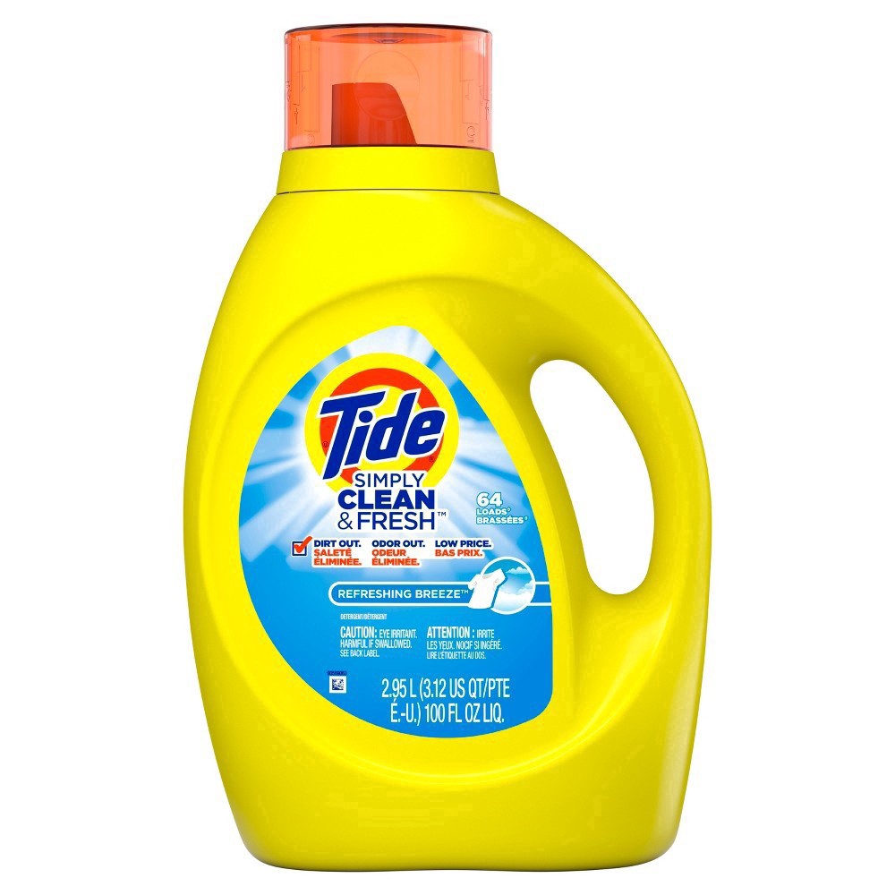 slide 20 of 51, Tide Simply Clean & Fresh Liquid Laundry Detergent, Refreshing Breeze, 64 loads, 92 fl oz, 92 fl oz