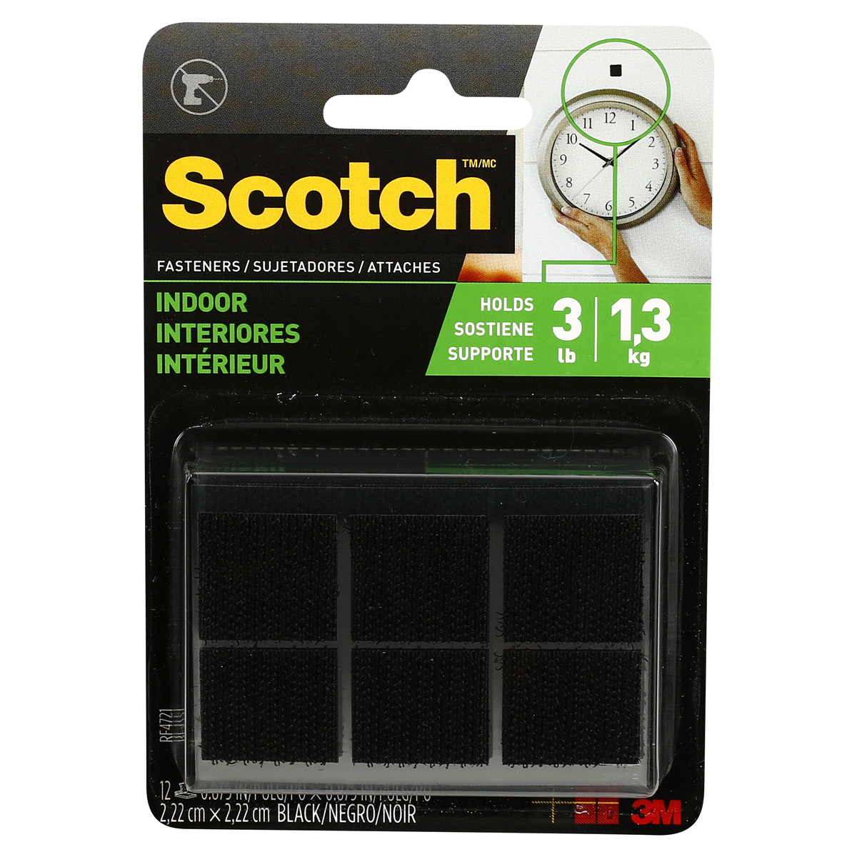 slide 1 of 7, Scotch Indoor Fasteners , Black, 12 ct