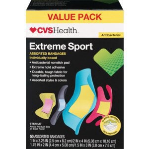 slide 1 of 1, CVS Health Extreme Sport Assorted Bandages, 50 Ct, 50 ct