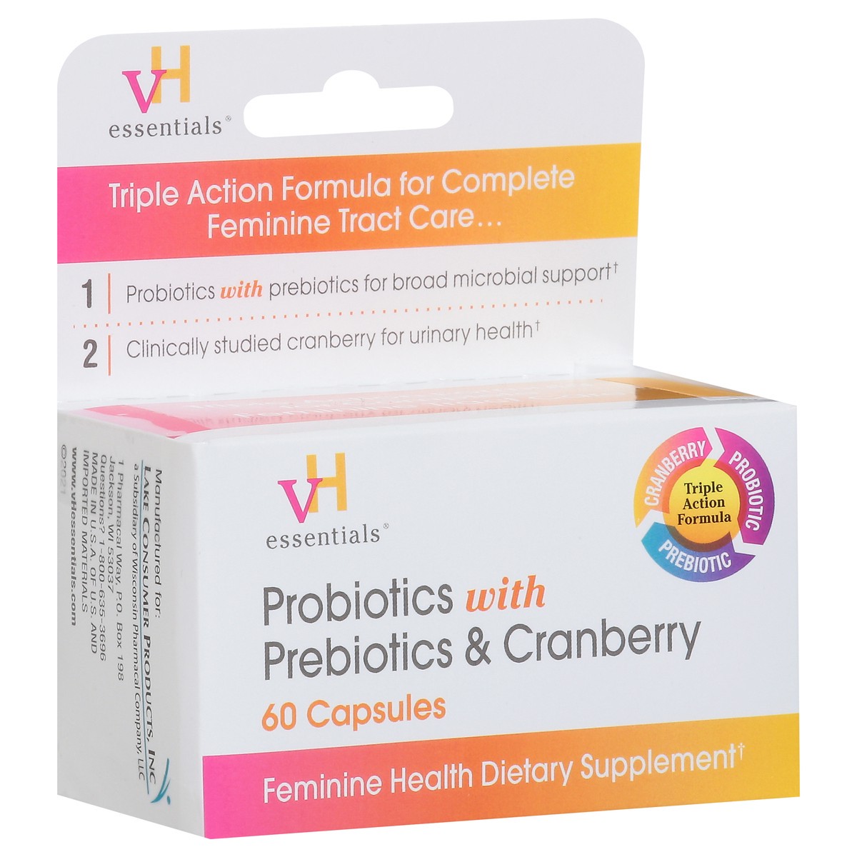 slide 2 of 9, VH Essentials Probiotic Plus & Cranberry, 60 ct