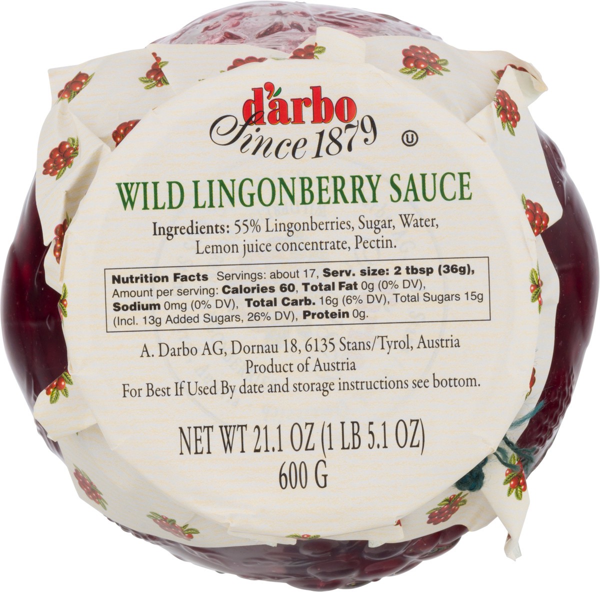 slide 1 of 11, d'Arbo Darbo Wild Lingonberry Compote- 21.16 oz, 21.16 oz