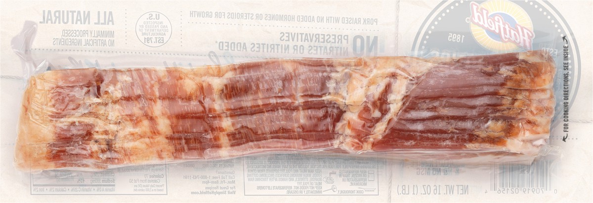 slide 4 of 7, Hatfield NAE Bacon Uncured Hardwood Smoked 16 OZ Resealable Package, 16 oz