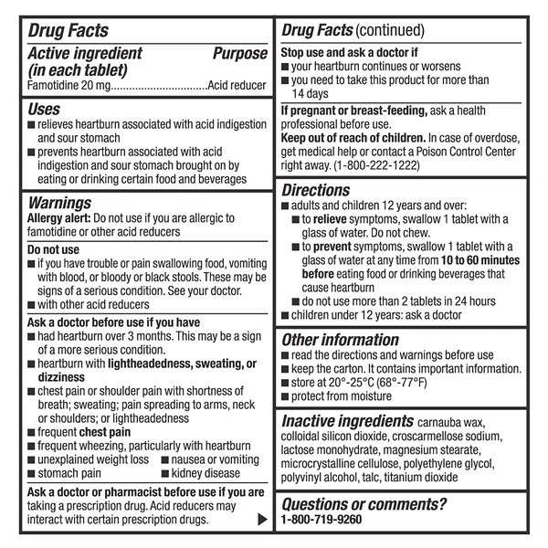 slide 20 of 29, Meijer Maximum Strength Heartburn Relief Famotidine Tablets, 20 mg, 50 ct