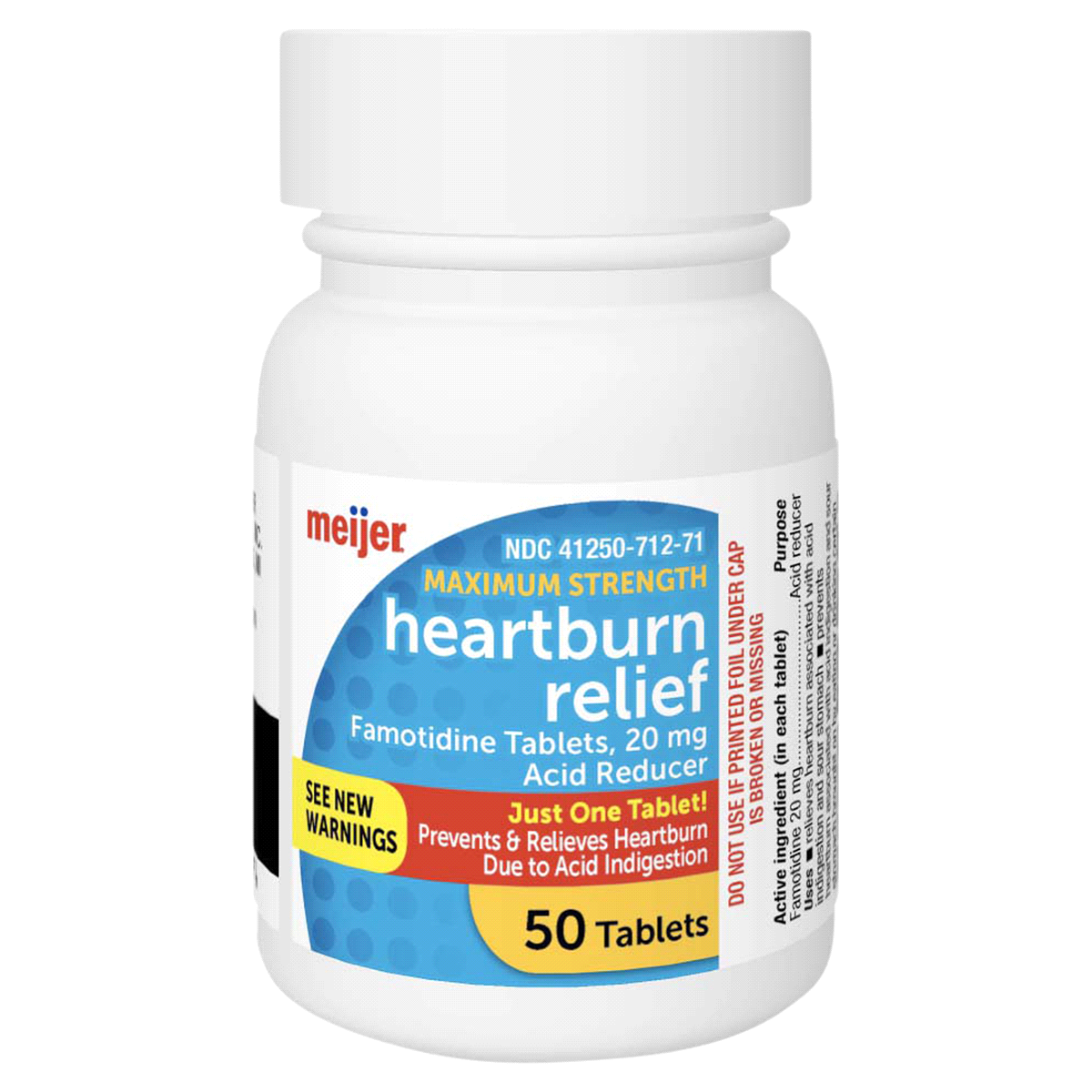 slide 9 of 29, Meijer Maximum Strength Heartburn Relief Famotidine Tablets, 20 mg, 50 ct