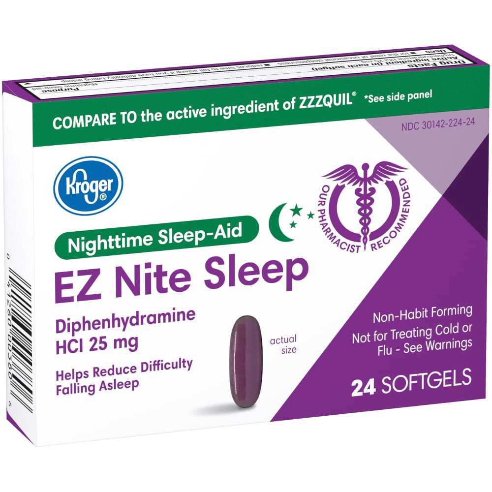 slide 3 of 4, Kroger Ez Nite Sleep Nighttime Sleep-Aid Softgels, 24 ct