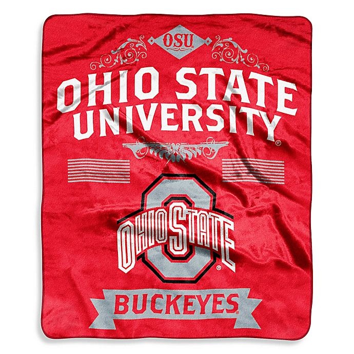 slide 1 of 1, NCAA Ohio State University Raschel Throw Blanket, 1 ct