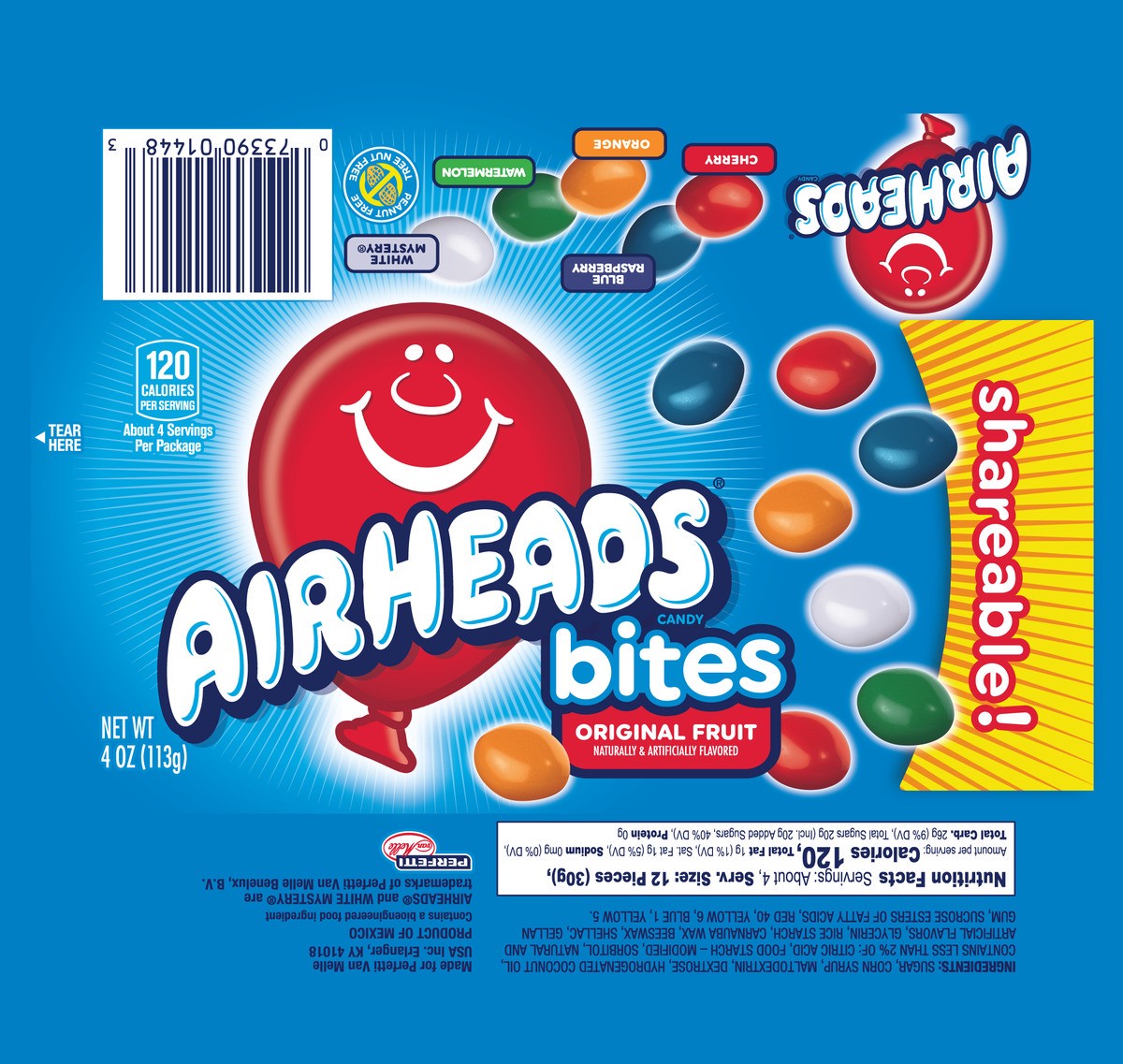 slide 6 of 8, Airheads Bites Candy Pack, Assorted Fruit flavors, 4 Ounce, King Size