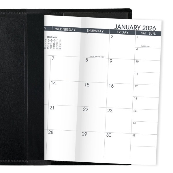 slide 4 of 10, AT-A-GLANCE® 2026 Refillable Monthly Planner, Black, Pocket, 3 1/2"" x 6"", 1 ct