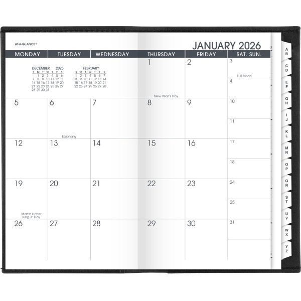 slide 8 of 10, AT-A-GLANCE® 2026 Refillable Monthly Planner, Black, Pocket, 3 1/2"" x 6"", 1 ct