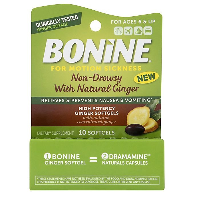 slide 2 of 3, Bonine High Potency Ginger Softgels, 10 ct