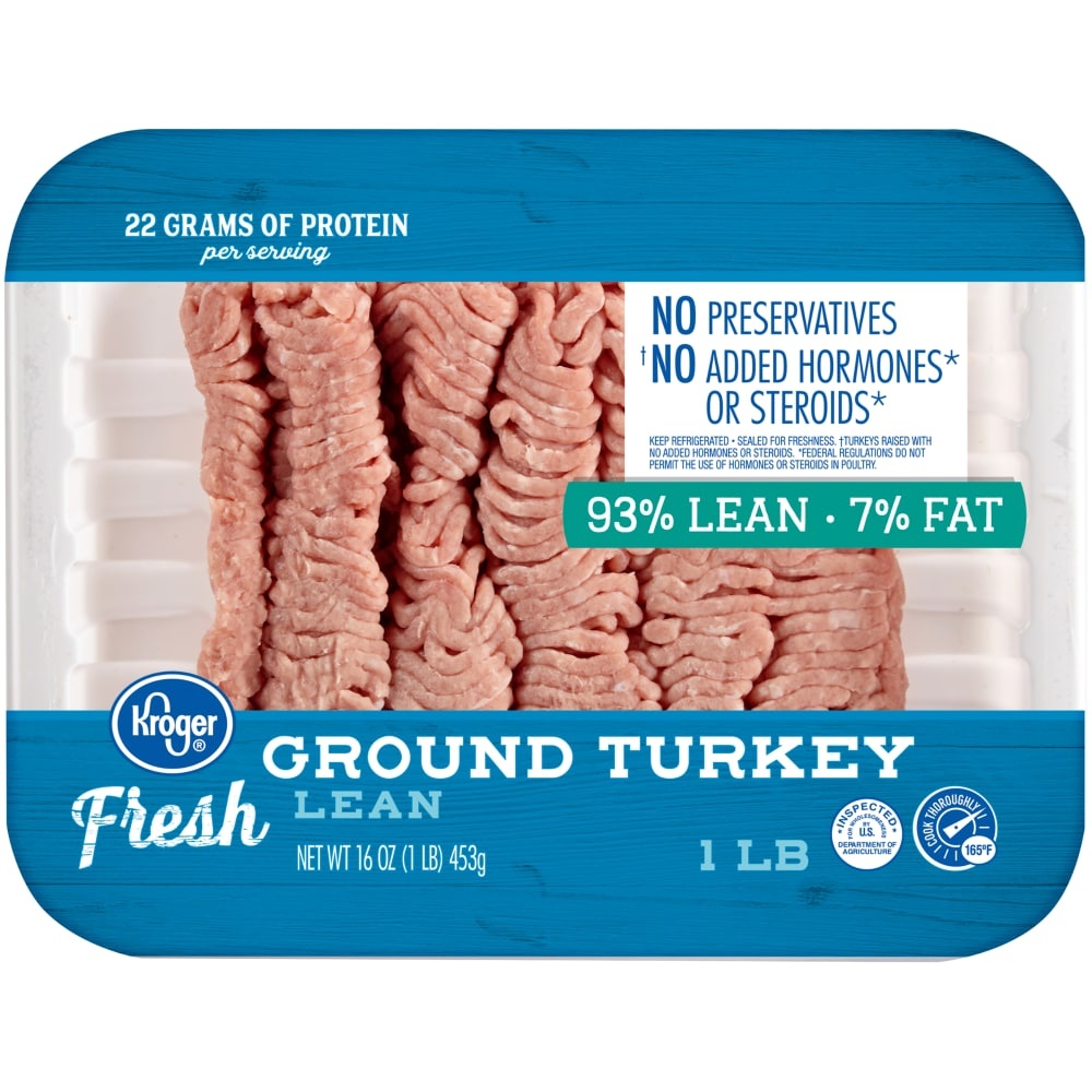 slide 1 of 1, Kroger Fresh Ground Turkey 93% Lean, 1 lb
