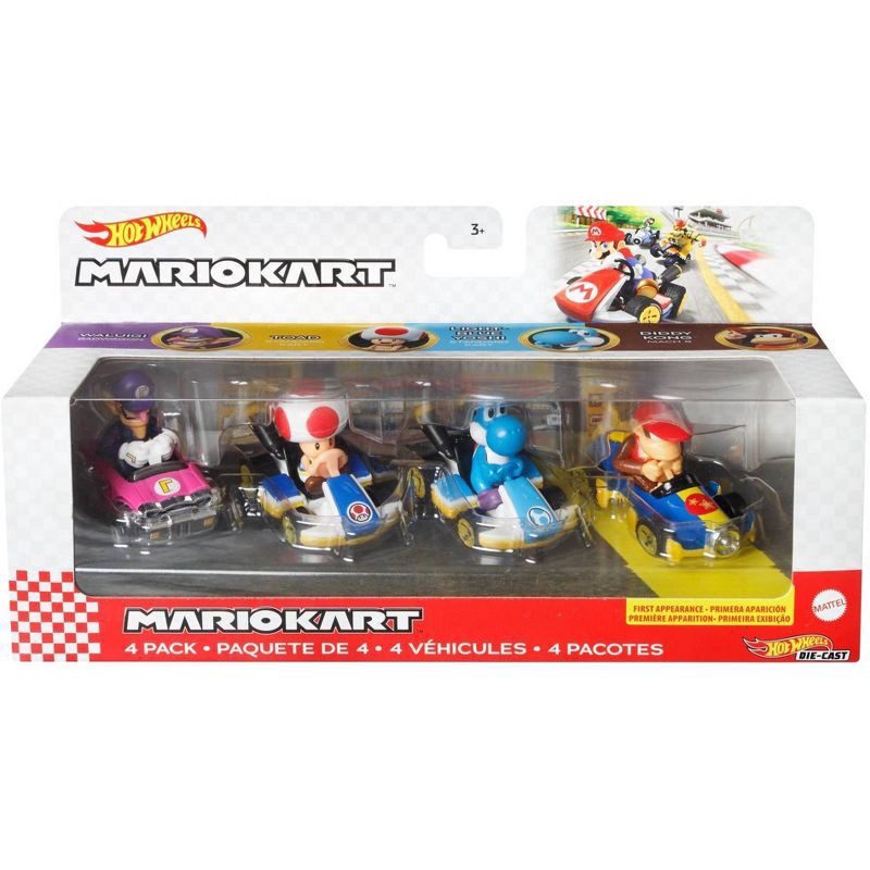 slide 1 of 2, Nintendo Hot Wheels Mario Kart Diecast - 4 pk, 1 ct