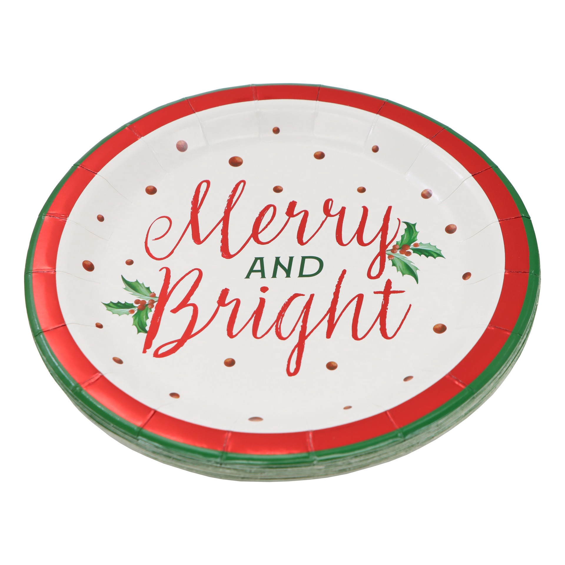 slide 2 of 2, 7" Merry & Bright Paper Plates, 12ct. By Celebrate It, 12 ct