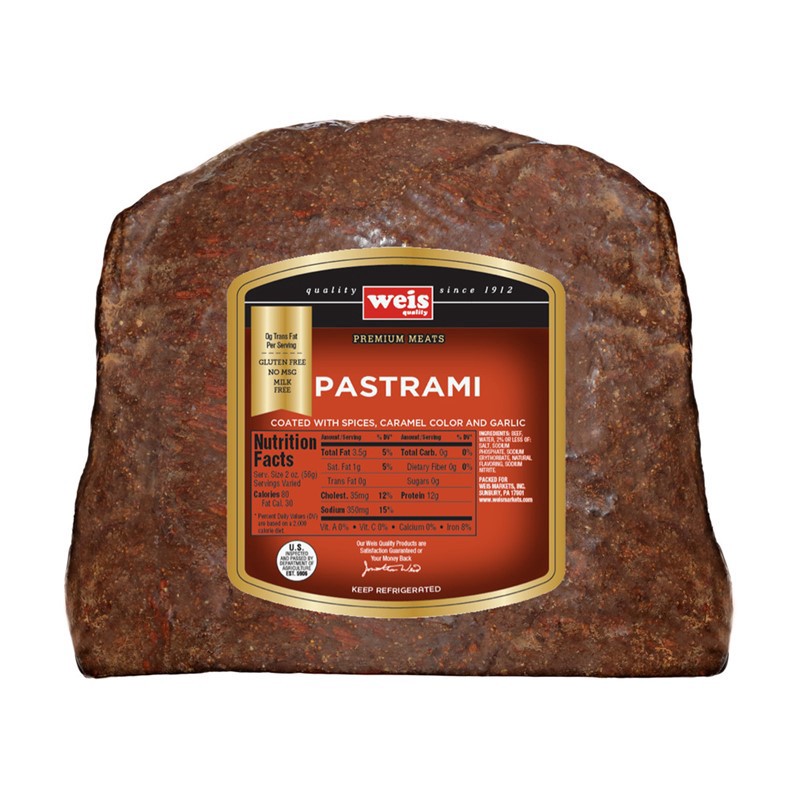 slide 1 of 1, Weis Quality Pastrami, per lb
