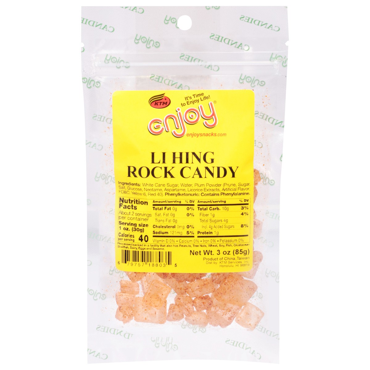 slide 1 of 3, Enjoy Li Hing Rock Candy 3 oz, 3 oz