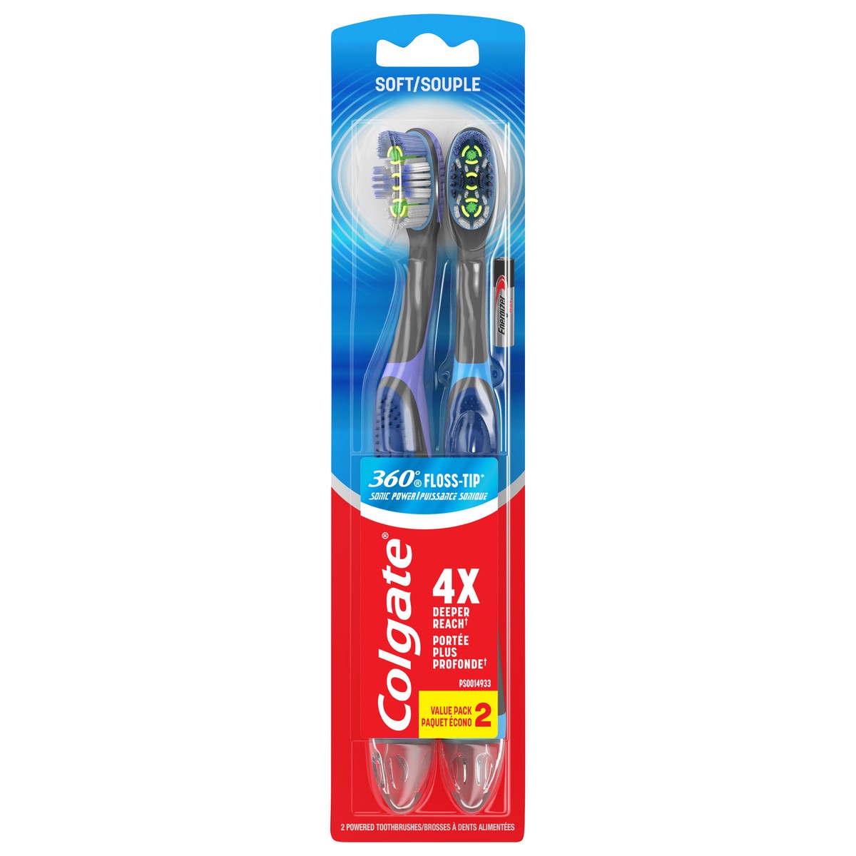 slide 1 of 45, Colgate Total Advance 360 Floss Tip, sonic battery powered Toothbrush, 2 Pack, 2 ct