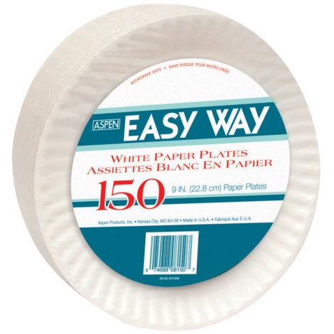 slide 1 of 1, Easy Way White Paper Plates 9 Inch, 150 ct