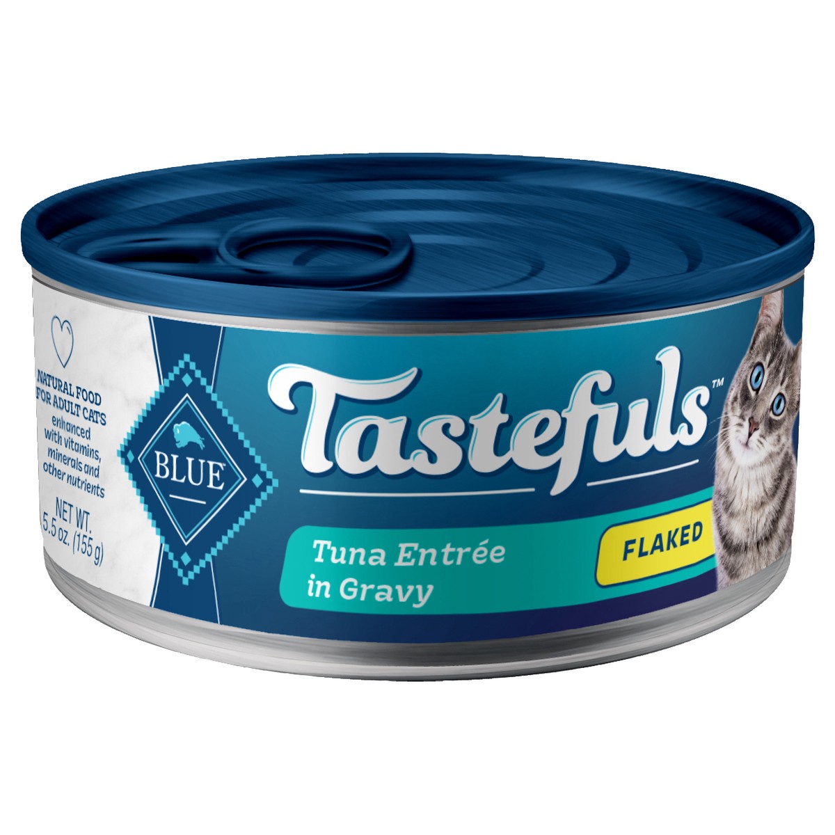 slide 5 of 5, Blue Buffalo Tastefuls Wet Cat Food Flaked Tuna Entrée In Gravy, 5.5 oz