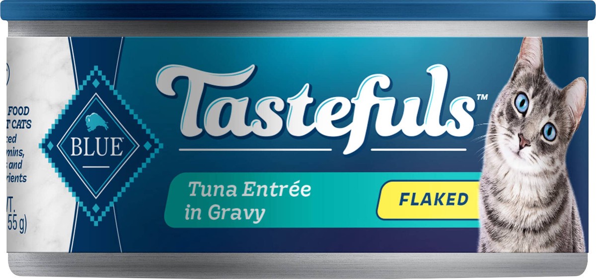 slide 1 of 5, Blue Buffalo Tastefuls Wet Cat Food Flaked Tuna Entrée In Gravy, 5.5 oz