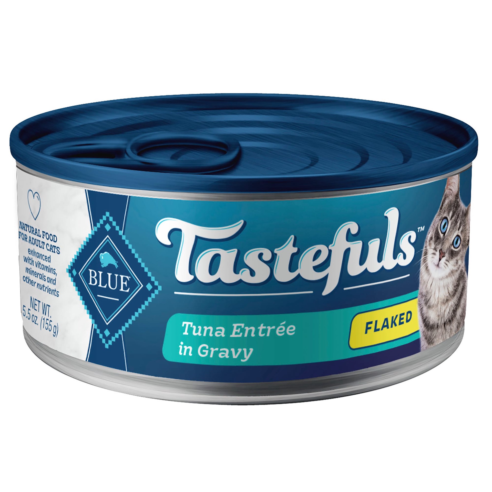 slide 1 of 5, Blue Buffalo Tastefuls Wet Cat Food Flaked Tuna Entrée In Gravy, 5.5 oz