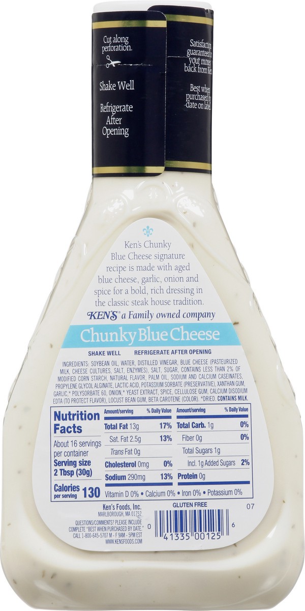 slide 5 of 9, Ken's Steak House Chunky Blue Cheese Salad Dressing, 16 fl oz