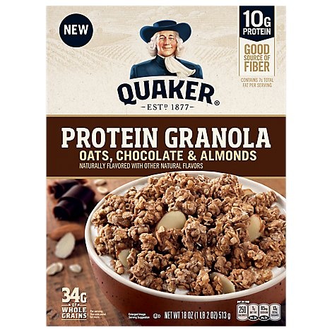 slide 1 of 1, Quaker Simply Protein Chocolate Granola, 18 oz