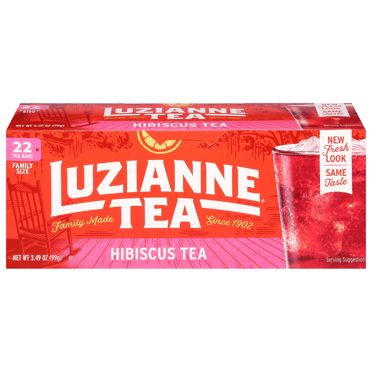 slide 1 of 4, Luzianne Hibiscus Tea Family Size 22 Tea Bags, 22 ct