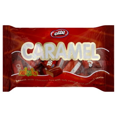 slide 1 of 1, Elite Mini Caramel Bars Bags, 8.81 oz