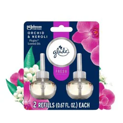 Glade PlugIns Scented Oils Air Freshener Refills, Orchid & Neroli, Fresh Collection, 0.67fl oz Each, 2 Refills