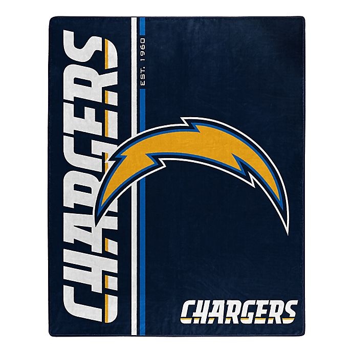 slide 1 of 1, NFL Los Angeles Chargers Royal Plush Raschel Throw, 1 ct