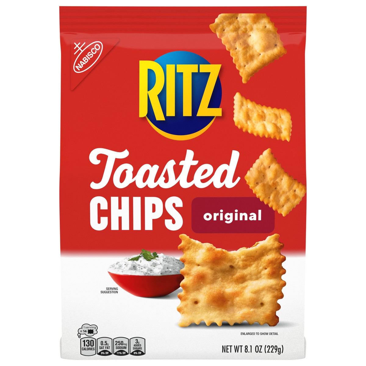 slide 1 of 9, RITZ Toasted Chips Original Crackers, 8.1 oz, 8.1 oz