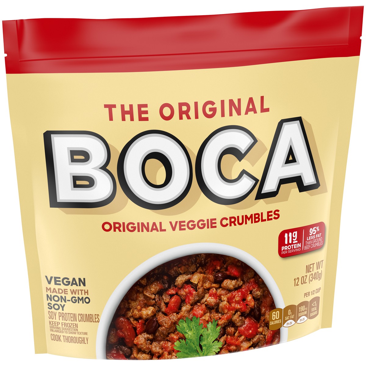 slide 5 of 9, BOCA Original Vegan Veggie Crumbles with Non-GMO Soy, 12 oz Bag, 12 oz