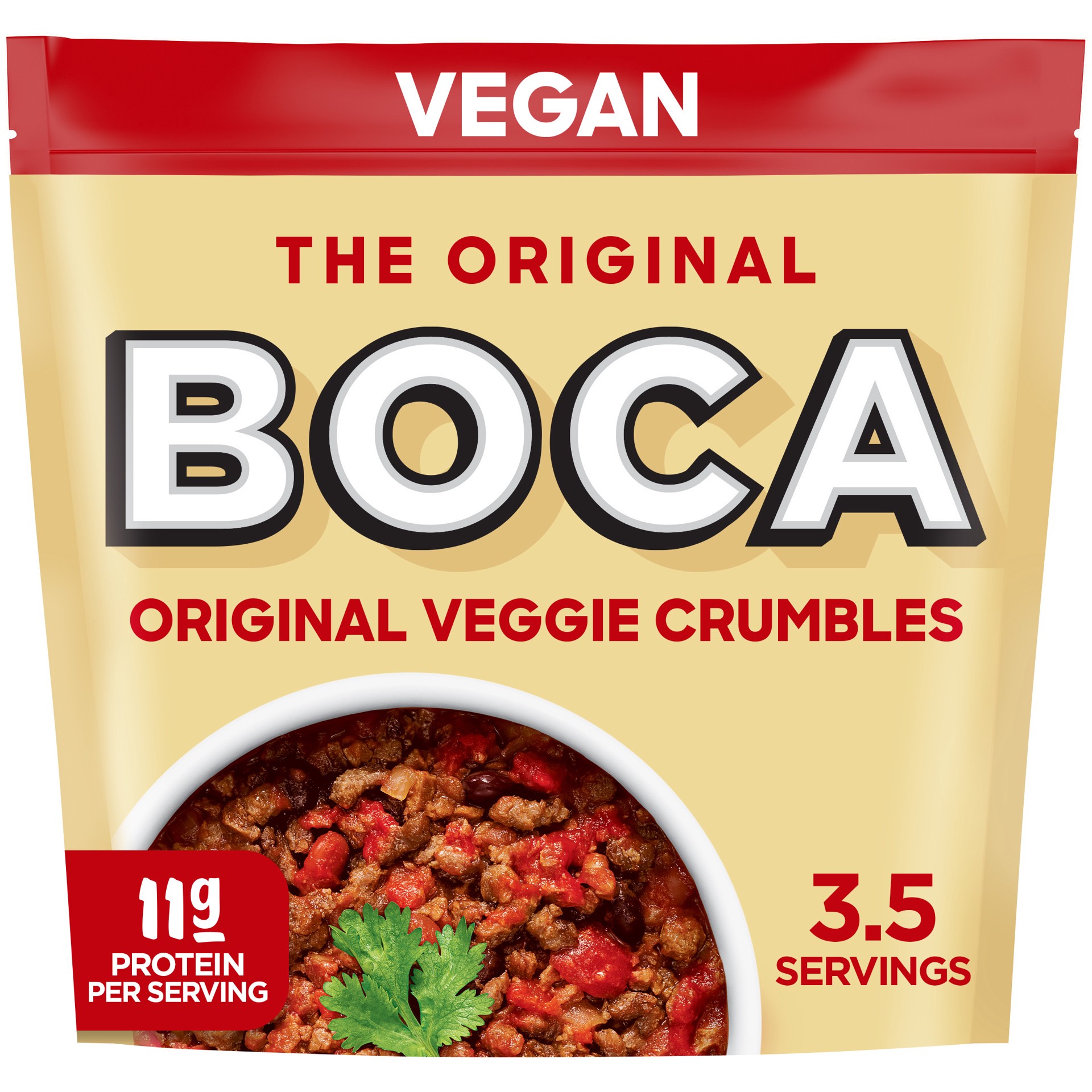 slide 1 of 9, BOCA Original Vegan Veggie Crumbles with Non-GMO Soy, 12 oz Bag, 12 oz