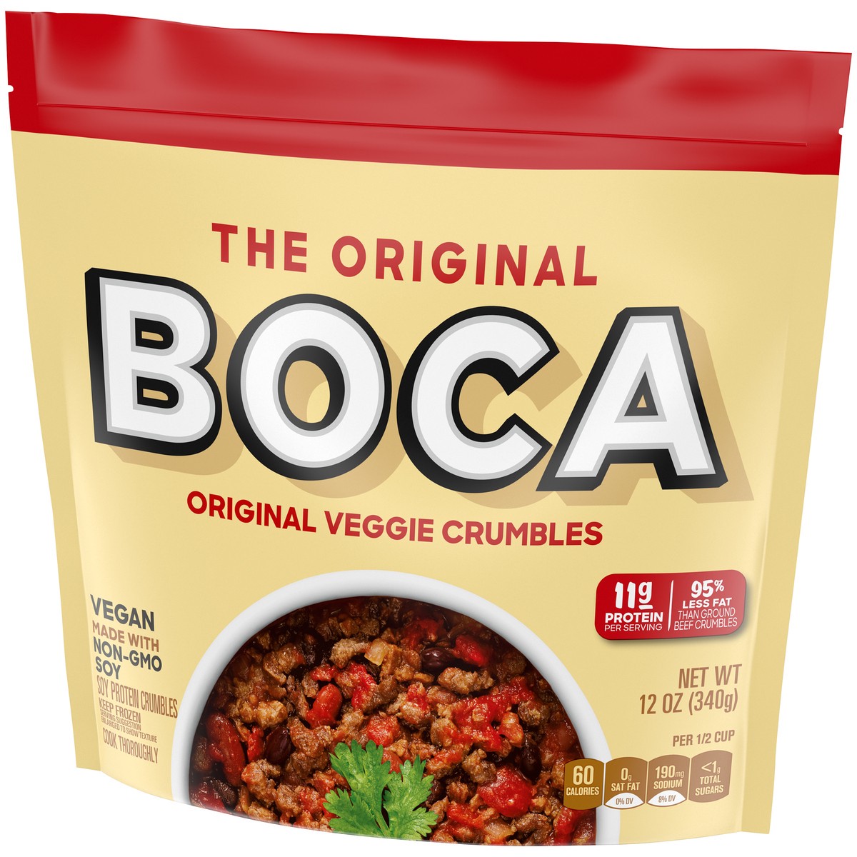 slide 7 of 9, BOCA Original Vegan Veggie Crumbles with Non-GMO Soy, 12 oz Bag, 12 oz